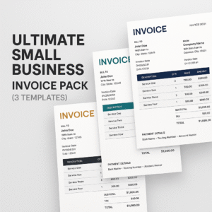 Ultimate Small Business Invoice Pack — 3 Professional Excel Templates (Auto Totals)