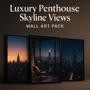 Luxury Penthouse Skyline Views Wall Art Pack