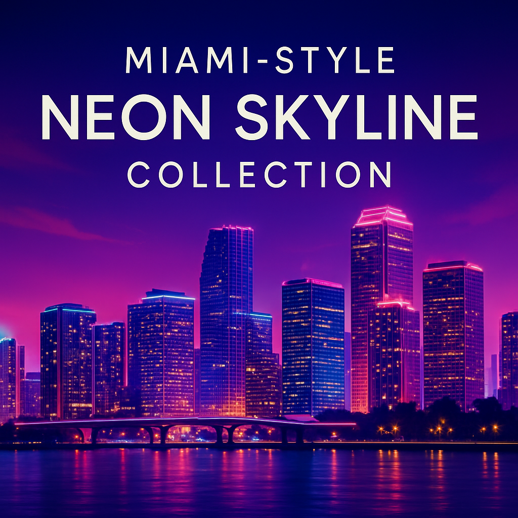 Miami-Style Neon Skyline Collection