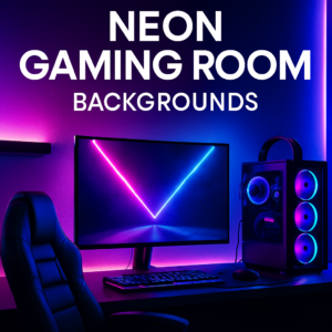 Neon Gaming Room Backgrounds