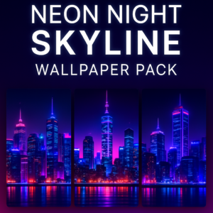 Neon Night Skyline Wallpaper Pack