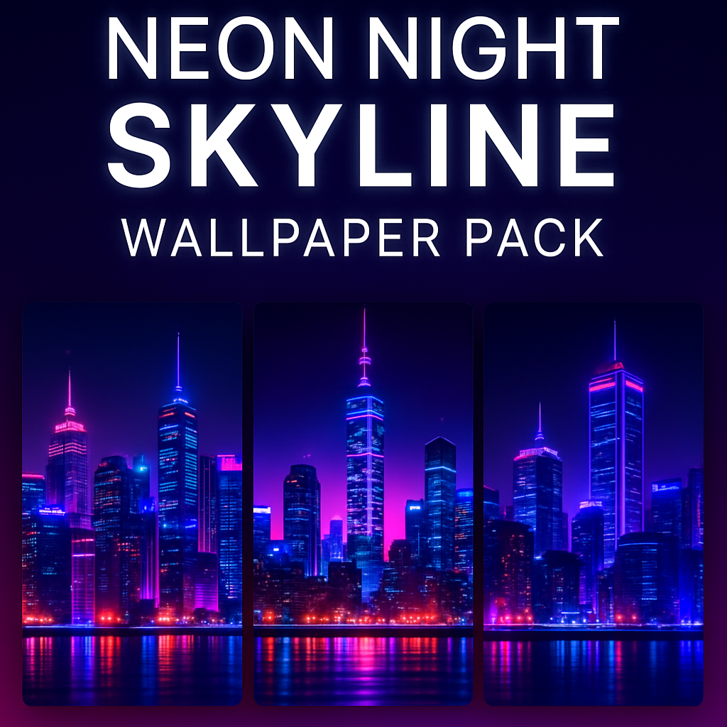 Neon Night Skyline Wallpaper Pack