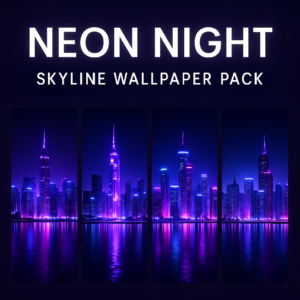 Neon Night Skyline Wallpaper Pack