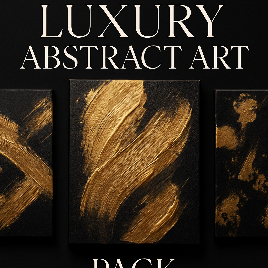 Gold and Black Luxury Abstract Art Pack