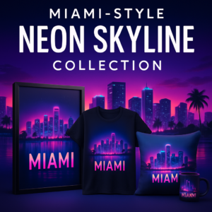 Miami-Style Neon Skyline Collection