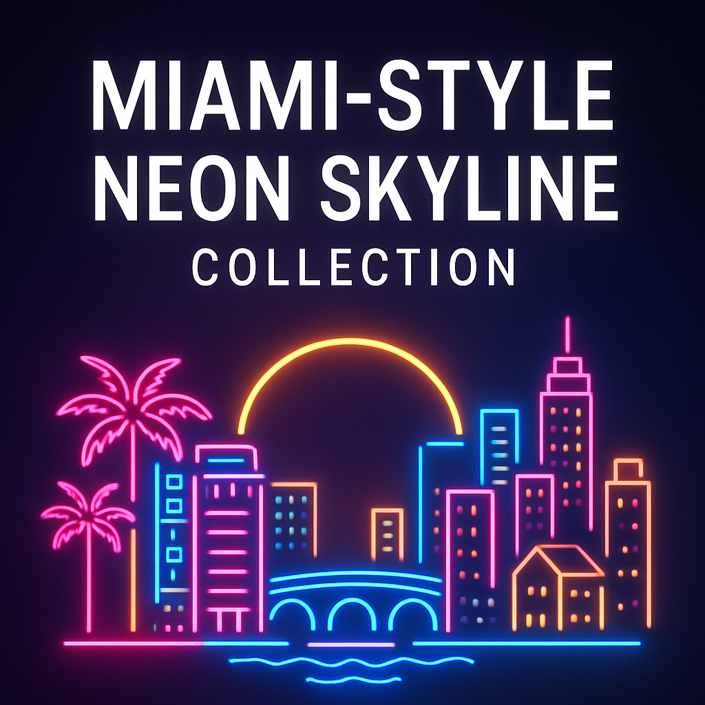 Miami-Style Neon Skyline Collection