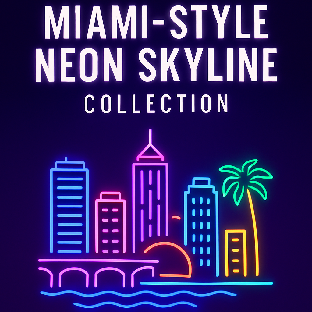 Miami-Style Neon Skyline Collection