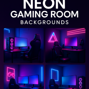 Neon Gaming Room Backgrounds
