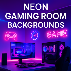 Neon Gaming Room Backgrounds