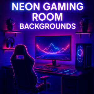 Neon Gaming Room Backgrounds Pack