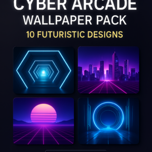 Cyber Arcade Wallpaper Pack: 10 Futuristic Designs