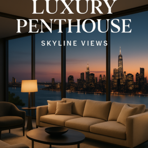 Luxury Penthouse Skyline Views: Digital Art Pack