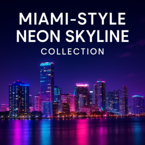 Miami-Style Neon Skyline Collection