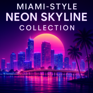Miami-Style Neon Skyline Collection