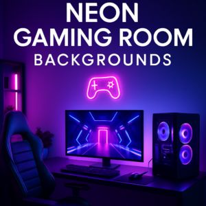 Neon Gaming Room Backgrounds