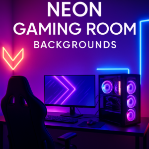 Neon Gaming Room Backgrounds