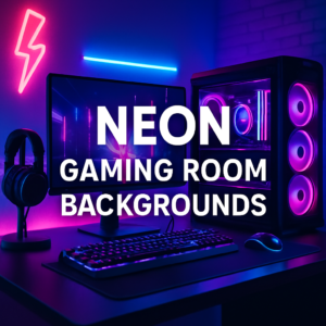 Neon Gaming Room Backgrounds