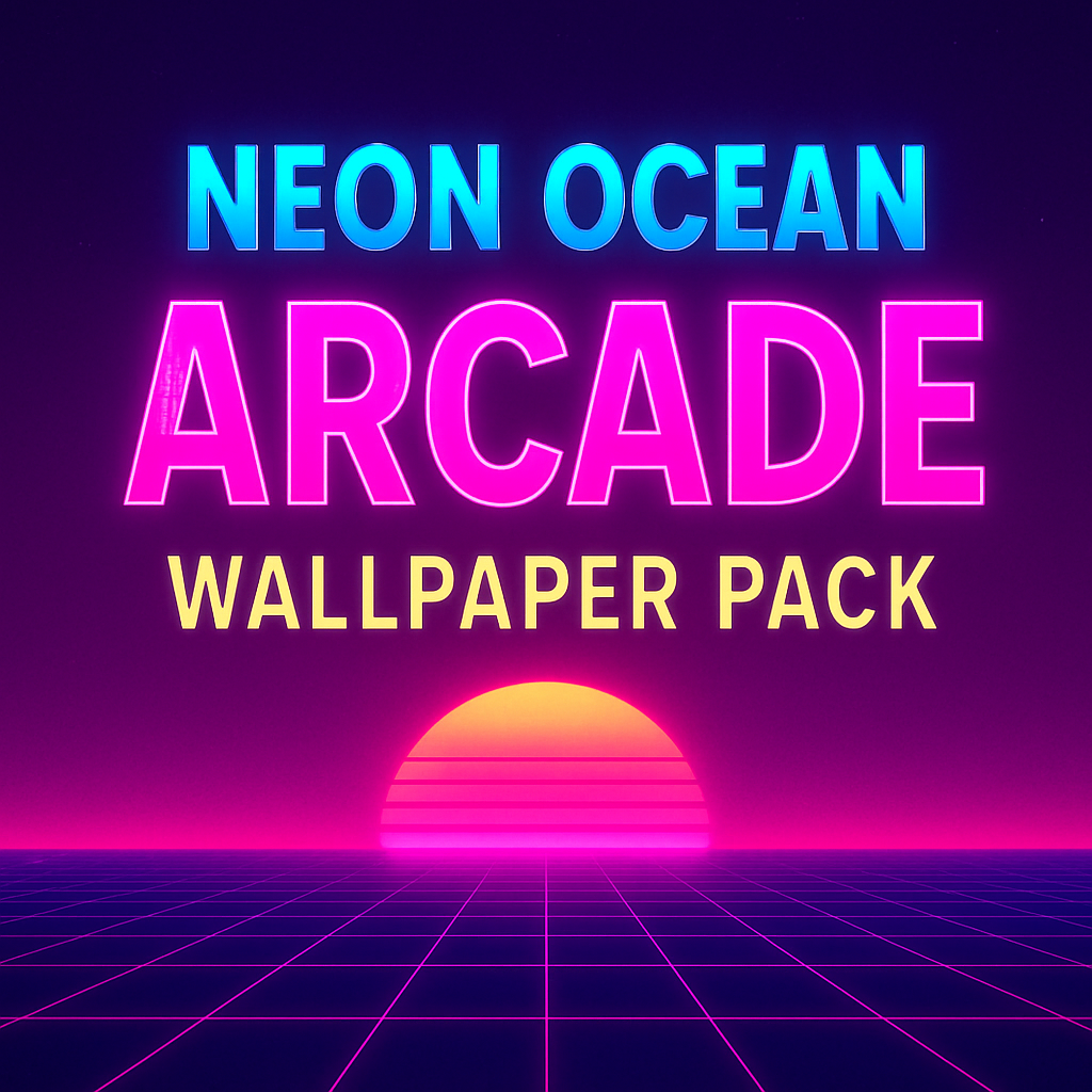 Neon Ocean Arcade Wallpaper Pack